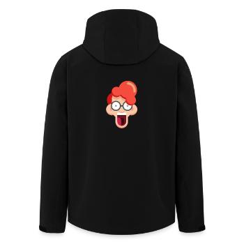 Crazy redhead with glasses - Men’s Recycled Softshell Jacket by Stanley/Stella - black - Back - AI Model Male 185 light (185cm)