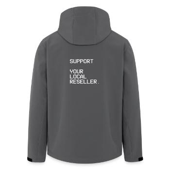 SUPPORT YOUR LOCAL RESELLER - Men’s Recycled Softshell Jacket by Stanley/Stella - anthracite - Back - AI Model Male 185 light (185cm)