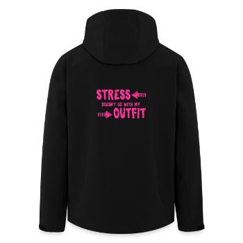 OUTFIT - Recycelte Männer Softshell-Jacke von Stanley/Stella - Schwarz - Hinten - AI Model Male 185 light (185cm)
