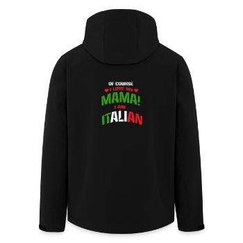 Italienisch Italienischer Akzent Italiener Mama - Recycelte Männer Softshell-Jacke von Stanley/Stella - Schwarz - Hinten - AI Model Male 185 light (185cm)