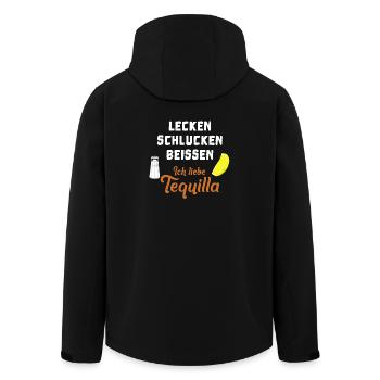 LeckenSchluckenBeissen - Tequilla - Recycelte Männer Softshell-Jacke von Stanley/Stella - Schwarz - Hinten - AI Model Male 185 light (185cm)