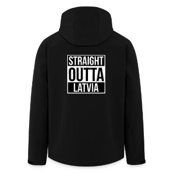 Straight Outta Lettonie - Veste softshell homme en polyester recyclé Stanley/Stella - noir - Dos - AI Model Male 185 light (185cm)