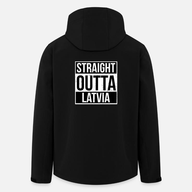 Straight Outta Lettonie - Veste softshell homme en polyester recyclé Stanley/Stella - noir