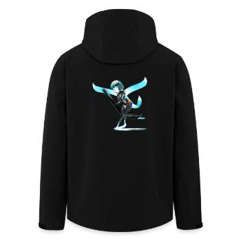 Huion OC Charakter - Recycelte Männer Softshell-Jacke von Stanley/Stella - Schwarz - Hinten - AI Model Male 185 light (185cm)