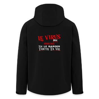 Horse ball virus cadeau sport - Veste softshell homme en polyester recyclé Stanley/Stella - noir - Dos - AI Model Male 185 light (185cm)