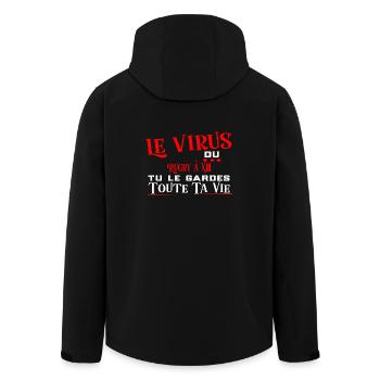 Rugby à XIII virus cadeau sport - Veste softshell homme en polyester recyclé Stanley/Stella - noir - Dos - AI Model Male 185 light (185cm)