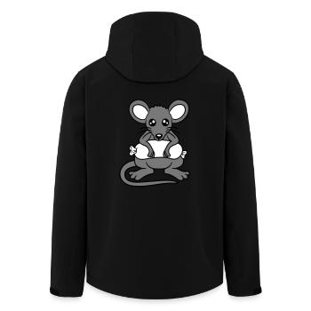 Souris grosse saucisse manger faim saucisse grillades - Veste softshell homme en polyester recyclé Stanley/Stella - noir - Dos - AI Model Male 185 light (185cm)