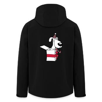 Chien Anniversaire Cadeau Fête Chapeau Célébrer Crapaud - Veste softshell homme en polyester recyclé Stanley/Stella - noir - Dos - AI Model Male 185 light (185cm)