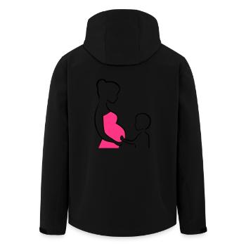 Schwangere mit Sohn Silhouette - Recycelte Männer Softshell-Jacke von Stanley/Stella - Schwarz - Hinten - AI Model Male 185 light (185cm)