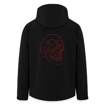 Stummer Schrei - Totenkopf in rot - Recycelte Männer Softshell-Jacke von Stanley/Stella - Schwarz - Hinten - AI Model Male 185 light (185cm)