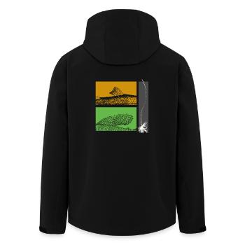 Modell 26 - Forelle und Äsche - Recycelte Männer Softshell-Jacke von Stanley/Stella - Schwarz - Hinten - AI Model Male 185 light (185cm)