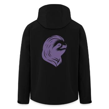Faultier Porträt Silhouette Gesicht andächtig - Recycelte Männer Softshell-Jacke von Stanley/Stella - Schwarz - Hinten - AI Model Male 185 light (185cm)