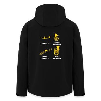 Trompeten - Recycelte Männer Softshell-Jacke von Stanley/Stella - Schwarz - Hinten - AI Model Male 185 light (185cm)