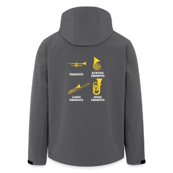 Trompeten - Recycelte Männer Softshell-Jacke von Stanley/Stella - Anthrazit - Hinten - AI Model Male 185 light (185cm)