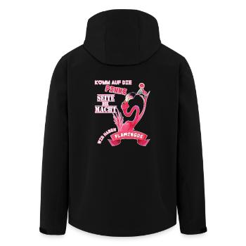Flamingo - Recycelte Männer Softshell-Jacke von Stanley/Stella - Schwarz - Hinten - AI Model Male 185 light (185cm)
