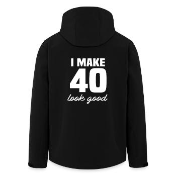40 years - Men’s Recycled Softshell Jacket by Stanley/Stella - black - Back - AI Model Male 185 light (185cm)