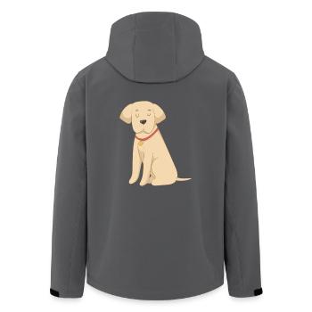 Labrador Gelb - Recycelte Männer Softshell-Jacke von Stanley/Stella - Schwarz - Hinten - AI Model Male 185 light (185cm)
