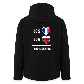 Slovakia and France 100% awesome Design flags - Men’s Recycled Softshell Jacket by Stanley/Stella - black - Back - AI Model Male 185 light (185cm)