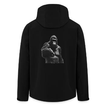 König des Dschungels - Gorilla - Recycelte Männer Softshell-Jacke von Stanley/Stella - Schwarz - Hinten - AI Model Male 185 light (185cm)