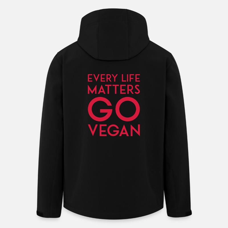 EVERY LIFE MATTERS GO VEGAN - Men’s Recycled Softshell Jacket by Stanley/Stella - black