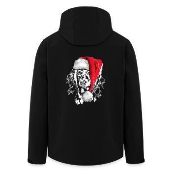 Santa Longhair Dachshund Christmas Dogs Wilsigns - Men’s Recycled Softshell Jacket by Stanley/Stella - black - Back - AI Model Male 185 light (185cm)