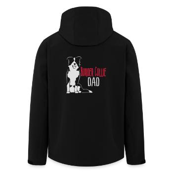 Border Collie Papa - Veste softshell homme en polyester recyclé Stanley/Stella - noir - Dos - AI Model Male 185 light (185cm)
