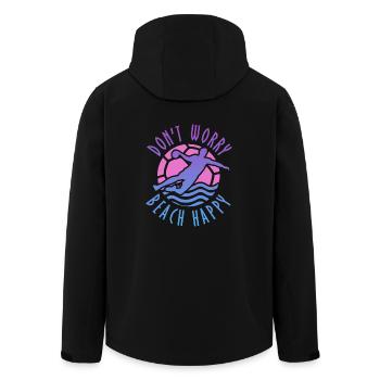 Don't Worry Beach Happy Beachhandball - Recycelte Männer Softshell-Jacke von Stanley/Stella - Schwarz - Hinten - AI Model Male 185 light (185cm)