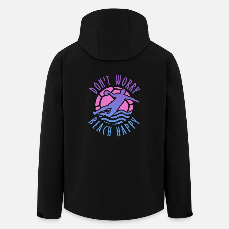 Do not Worry Beach Happy beach handball - Men’s Recycled Softshell Jacket by Stanley/Stella - black
