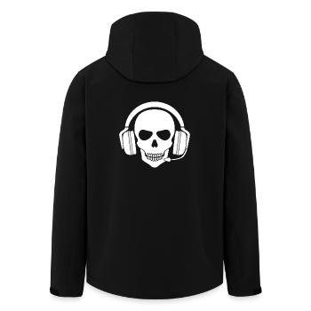 Gamer Skull avec casque (blanc) - Veste softshell homme en polyester recyclé Stanley/Stella - noir - Dos - AI Model Male 185 light (185cm)