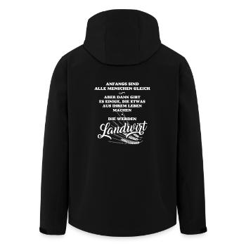 Landwirt-T-Shirt für Männer, Lebensplan f. Bauern - Recycelte Männer Softshell-Jacke von Stanley/Stella - Schwarz - Hinten - AI Model Male 185 light (185cm)