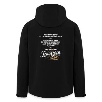 Landwirt-T-Shirt für Männer, Lebensplan f. Bauern - Recycelte Männer Softshell-Jacke von Stanley/Stella - Schwarz - Hinten - AI Model Male 185 light (185cm)