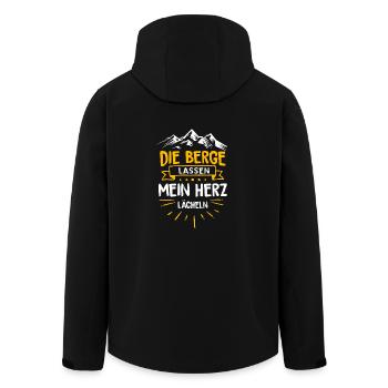 Berge Shirt · Berg · Wandern · Mein Herz lächelt - Recycelte Männer Softshell-Jacke von Stanley/Stella - Schwarz - Hinten - AI Model Male 185 light (185cm)