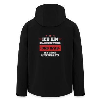 Ich bin Krankenschwester was ist deine Superkraft? - Recycelte Männer Softshell-Jacke von Stanley/Stella - Schwarz - Hinten - AI Model Male 185 light (185cm)
