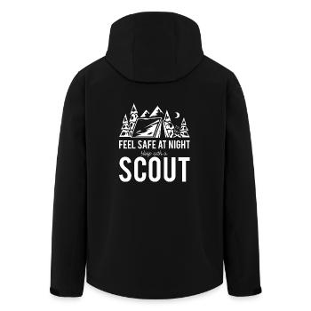 Scouts, Scout, louveteau, Rover, cadeau - Veste softshell homme en polyester recyclé Stanley/Stella - noir - Dos - AI Model Male 185 light (185cm)