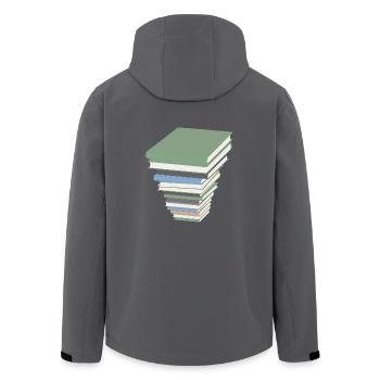 books reader reading buecher lesen lernen78 - Recycelte Männer Softshell-Jacke von Stanley/Stella - Schwarz - Hinten - AI Model Male 185 light (185cm)