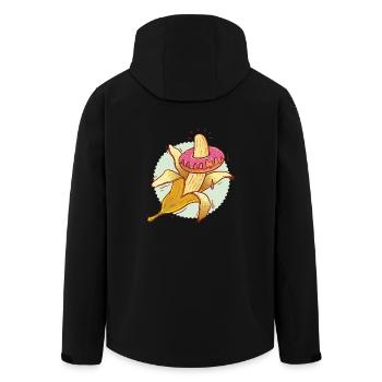 Banane im Donut - Recycelte Männer Softshell-Jacke von Stanley/Stella - Schwarz - Hinten - AI Model Male 185 light (185cm)