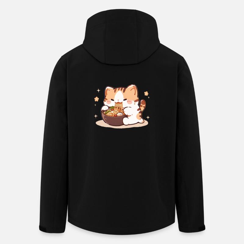 Cat Eating Spaghetti Meme - Men’s Recycled Softshell Jacket by Stanley/Stella - black
