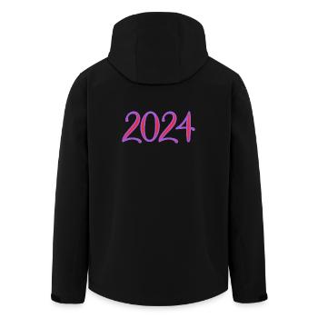 2024 - Men’s Recycled Softshell Jacket by Stanley/Stella - black - Back - AI Model Male 185 light (185cm)