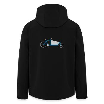Cargo bike blue - Men’s Recycled Softshell Jacket by Stanley/Stella - black - Back - AI Model Male 185 light (185cm)