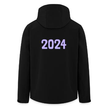 ALLES GUTE ZUM NEUEN JAHR. SILVESTER. NEUJAHR. 2024 - Recycelte Männer Softshell-Jacke von Stanley/Stella - Schwarz - Hinten - AI Model Male 185 light (185cm)