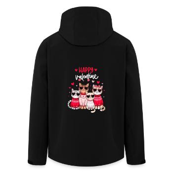 Saint-Valentin Chat Chat Chat Maman Chat Amoureux Fun - Veste softshell homme en polyester recyclé Stanley/Stella - noir - Dos - AI Model Male 185 light (185cm)