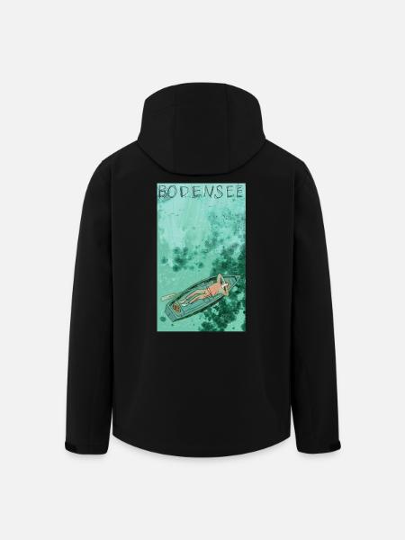 Bodensee Boottraum Illustration - Recycelte Männer Softshell-Jacke von Stanley/Stella - Schwarz