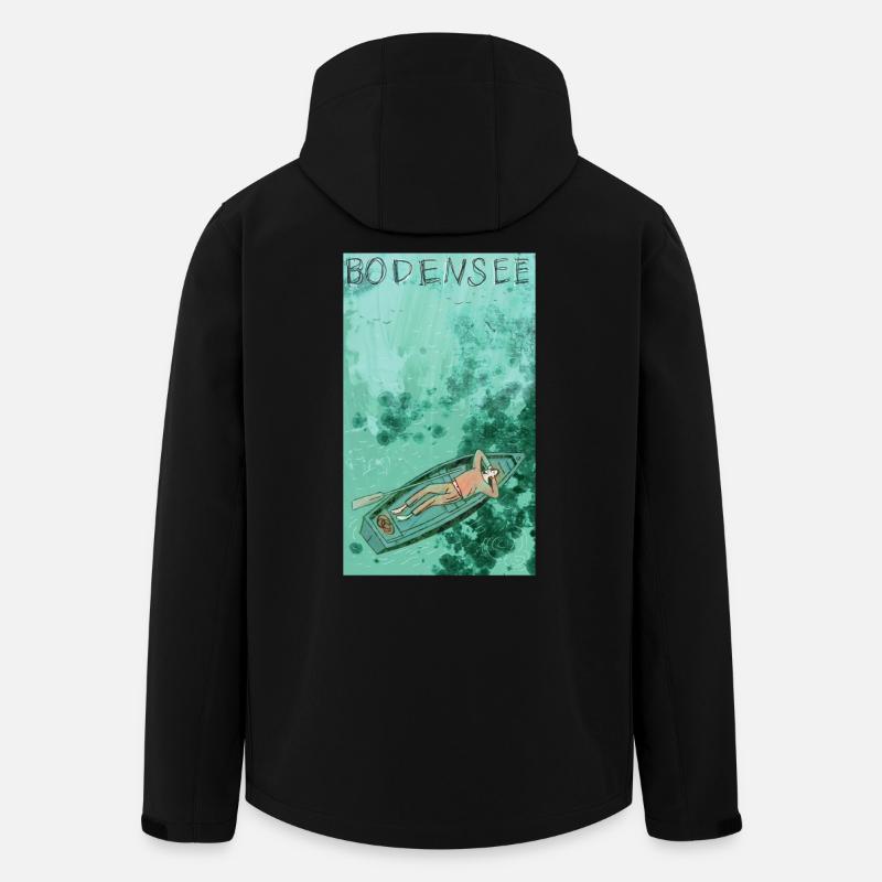 Bodensee Boottraum Illustration - Recycelte Männer Softshell-Jacke von Stanley/Stella - Schwarz