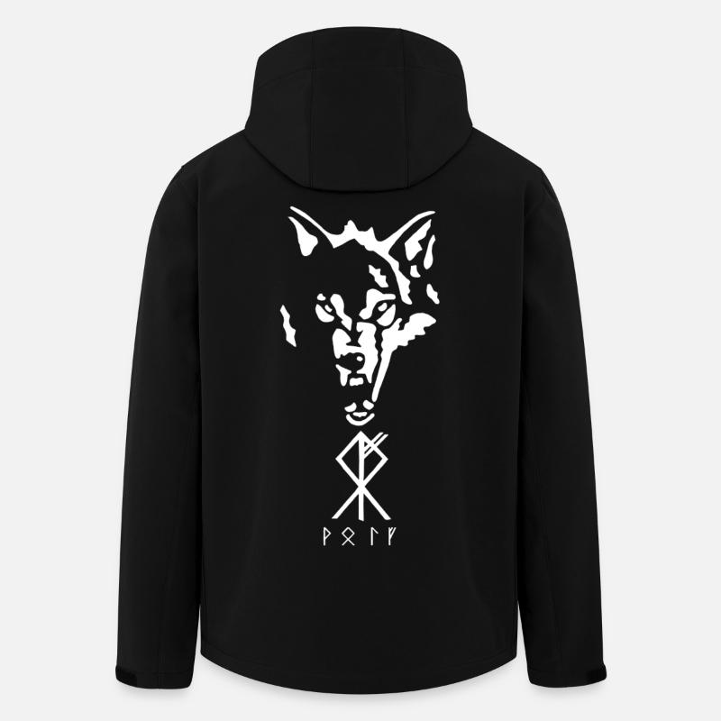 Rune viking du loup - Veste softshell homme en polyester recyclé Stanley/Stella - noir