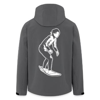 Fille surfeuse - Veste softshell homme en polyester recyclé Stanley/Stella - charbon - Dos - AI Model Male 185 light (185cm)