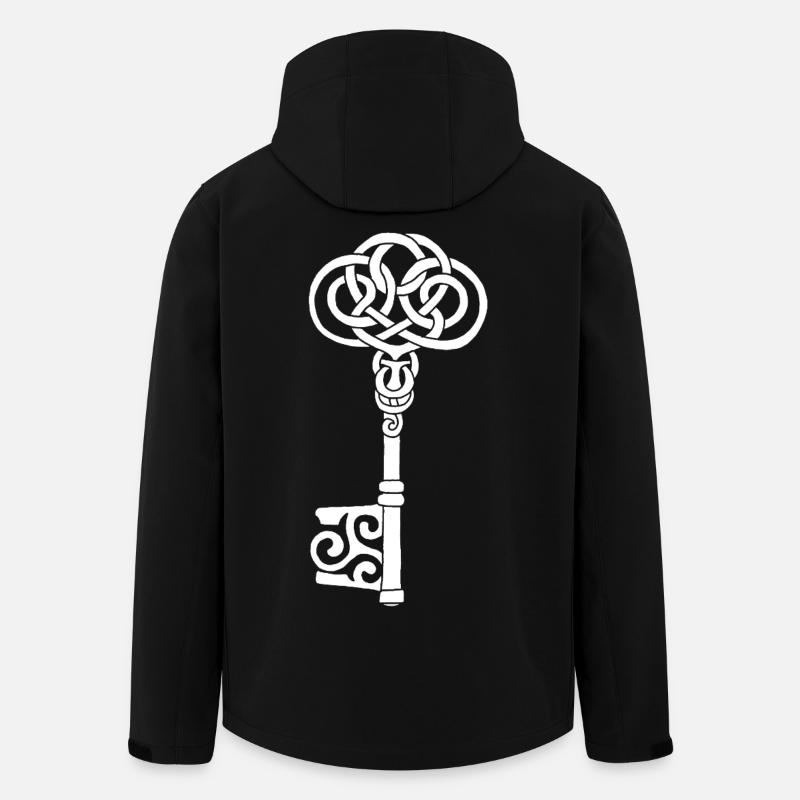 White Celtic Key - Men’s Recycled Softshell Jacket by Stanley/Stella - black