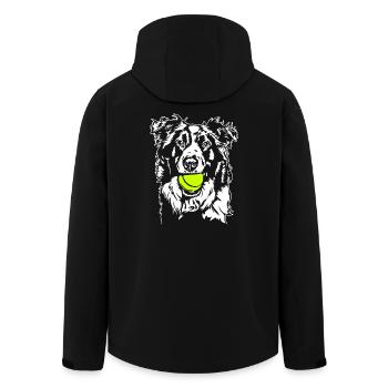 Border Collie Ball Ball Junkie Dogs Wilsigns - Veste softshell homme en polyester recyclé Stanley/Stella - noir - Dos - AI Model Male 185 light (185cm)