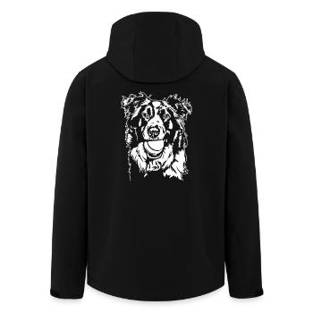 Border Collie Ball Ball Junkie Dogs Wilsigns - Veste softshell homme en polyester recyclé Stanley/Stella - noir - Dos - AI Model Male 185 light (185cm)