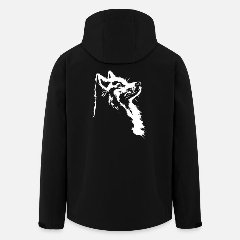Samoyède Silhouette Chien Chien Wilsigns - Veste softshell homme en polyester recyclé Stanley/Stella - noir