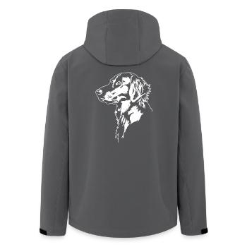 Flat Coated Retriever Portrait Hunde Hund Wilsigns - Recycelte Männer Softshell-Jacke von Stanley/Stella - Schwarz - Hinten - AI Model Male 185 light (185cm)